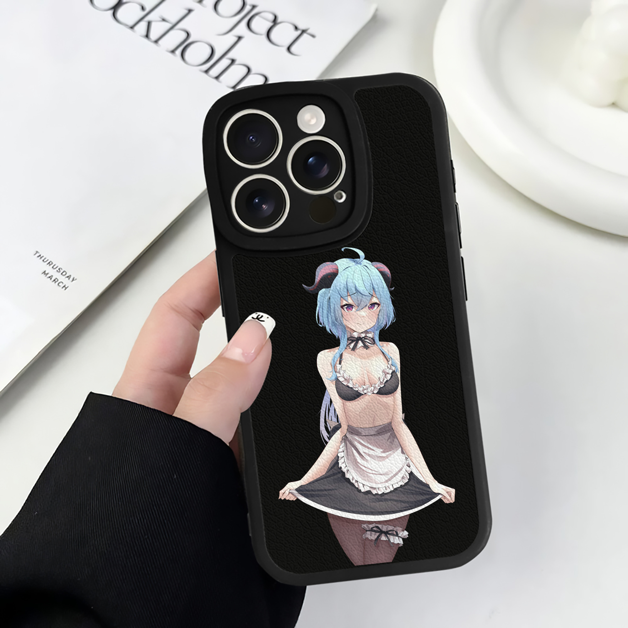 げんし神 甘雨 かんう genshin Ganyu 【iPhone 16シリーズ対応】シリコンスマホケース（レザー調） 材質：シリコン